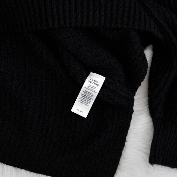 Rachel Zoe Sweater Sz L Black Textured Mockneck Bubble Long Sleeve - Picture 7 of 7